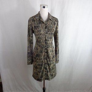 JOHN ROBERTS WOMENS BELTED SHIRT DRESS SZ 8